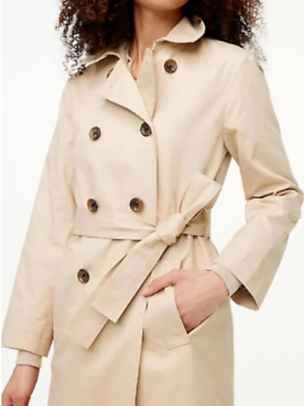 J. Crew Factory Khaki Double-Breasted Trench Coat